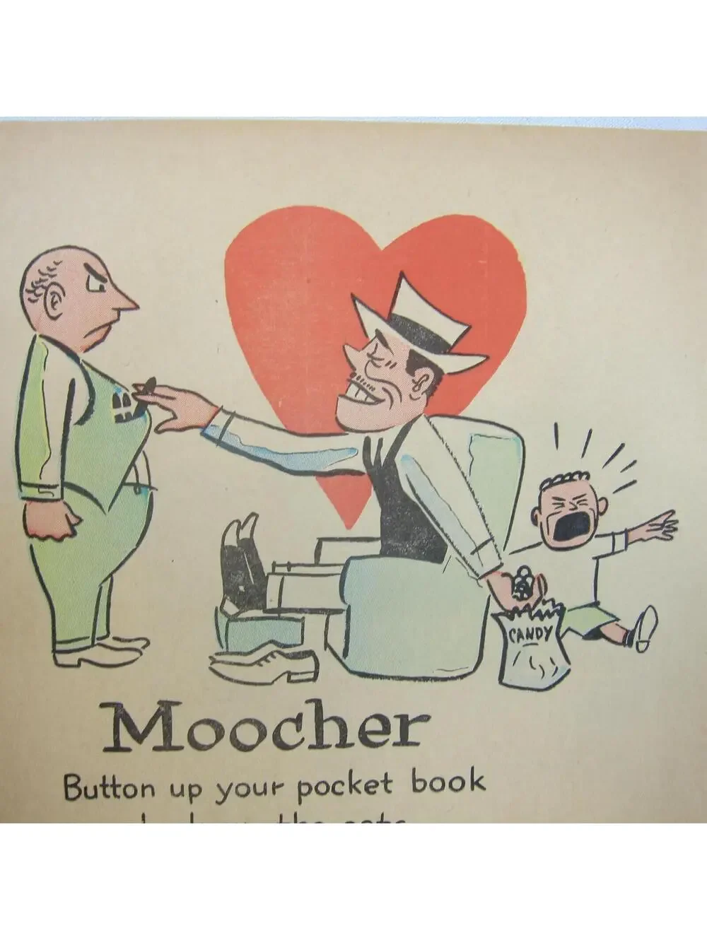 Vintage Vinegar Valentine Moocher Penny Dreadful Sarcasm Insult Poem Ephemera